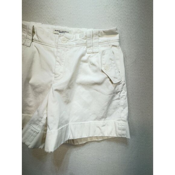 Banana Republic Womens Martin Fit Chino Shorts Size 2 White Summer Casual Pocket - Picture 5 of 12